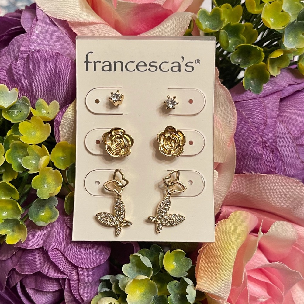 Francesca’s Gold Butterfly and Flower Stud Pack